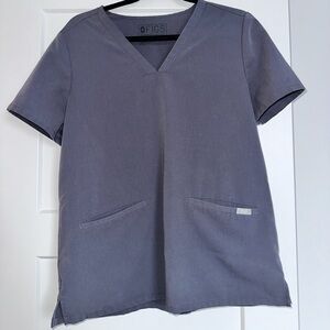 Figs Charcoal V-Neck Scrub Top